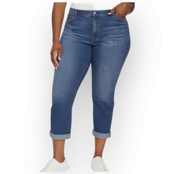Gloria Vanderbilt Denim - Gloria Vanderbilt Ladies’ Cuffed Boyfriend Jeans - Size 16, Blue 282/16